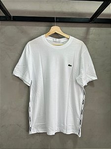 CAMISETA LACOSTE BRANCA FAIXA