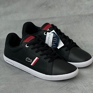 Tênis Lacoste Europa - preto/vermelho