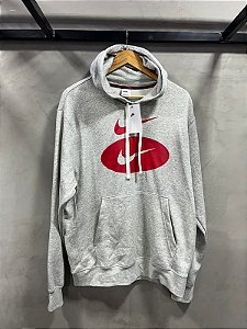 MOLETOM NIKE DOUBLE SWOOSH(CINZA/VERMELHO)