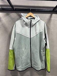JAQUETA NIKE TECH FLEECE (CINZA/VERDE)