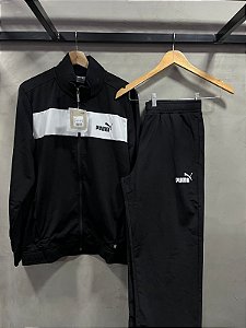 CONJUNTO PUMA TRACK (PRETO/BRANCO)