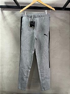 CALÇA PUMA TECH FLEECE CINZA/PRETO