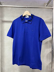 POLO LACOSTE SLIM FIT GOLA ASSINADA(AZUL)
