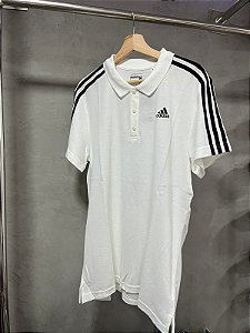 CAMISA POLO ADIDAS ESSENTIAL (BRANCA/PRETO)