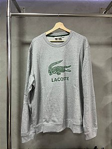 MOLETOM LACOSTE CINZA(GOLA CARECA)