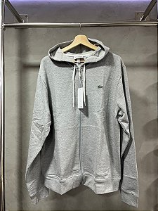 MOLETOM LACOSTE ZIPER CINZA