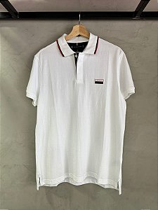 POLO TOMMY HILFIGER BADGE TIPPED REGULAR - BRANCO