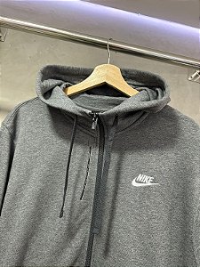 JAQUETA NIKE MOLETOM CINZA ESCURO