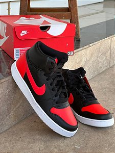 Nike ebernon mid preto sales e vermelho