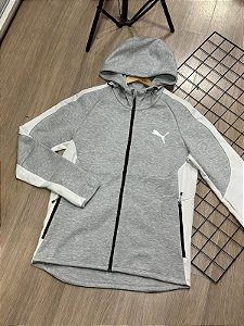 JAQUETA PUMA EVOSTRIPE(CINZA/BRANCO)
