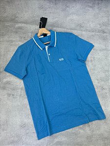 POLO HUGO BOSS MONOGRAMA BORDADO AZUL ROYAL