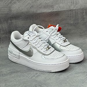 W AF1 SHADOW (BRANCO/PRATA)