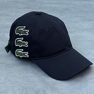 BONÉ LACOSTE ALGODÃO COM EMBLEMA (AZUL)