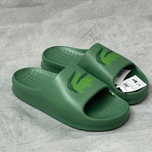 CHINELO SLIDE LACOSTE 3D VERDE