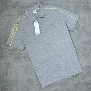 Polo Lacoste Movement Slim (CINZA-VERDE)
