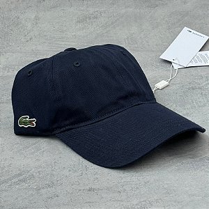 BONÉ LACOSTE GABARDINE AZUL MARINHO  ( FITA DE PANO)