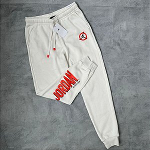 Calça Air Jordan Flight MVP Fleece Pants 'White Orange'