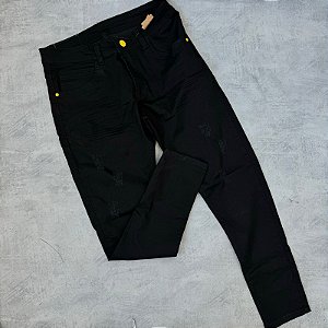 Calça jeans (2085) preta + rasgo