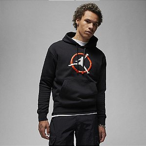 Moletom Jordan Fight - Preto + Laranja
