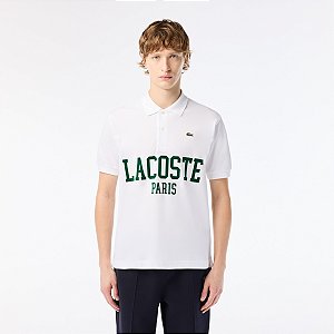 Camisa Polo L.12.12 Lacoste Flocked Pique - Branca