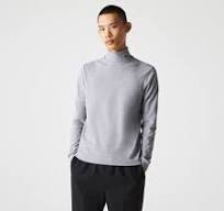 Camiseta masculina de gola alta em piqué de algodão orgânico com stretch