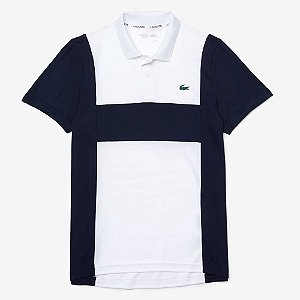 Camisa Polo Lacoste Sport DH6933 - Azul+Branco