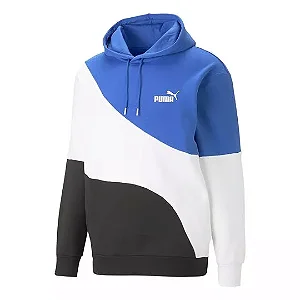Moletom Puma Power Cat Fleece - Branco+Azul