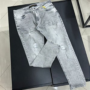 Calça Skinny Premium Mescla cinza Patch  9289