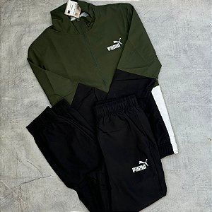Conjunto Puma Woven Masculino Verde -675966-31