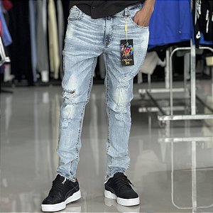 Calça Skinny Pinos laterais - 9332