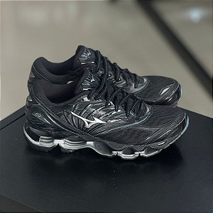 Tênis Mizuno Wave Prophecy 8 Preto e Prata