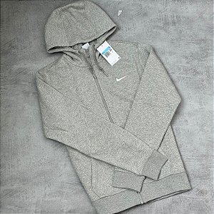 Moletom Nike Mini Swoosh ziper Cinza - 611456-063
