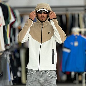 Jaqueta nike Tech Fleece FB7921-121 - Branco+Bege