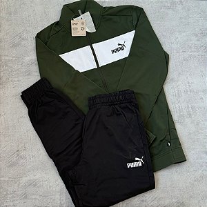 CONJUNTO PUMA TRACK (PRETO/VERDE)