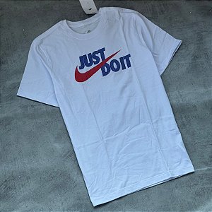 Camiseta Nike Just Do It  Branco+azul - FV8141-100