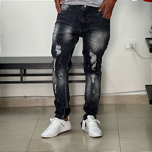 Calça Skinny Premium Destroyer Mescla - 9319