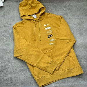 Moletom Nike Club Fleece Masculino Mostarda - DX0783-725