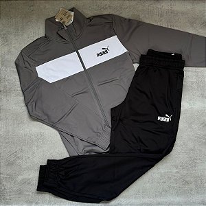 Conjunto Puma Track - Cinza+Branco
