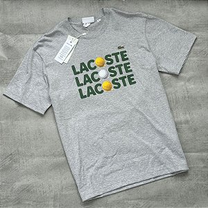 Camiseta Lacoste Heavy Cotton Ball - CINZA