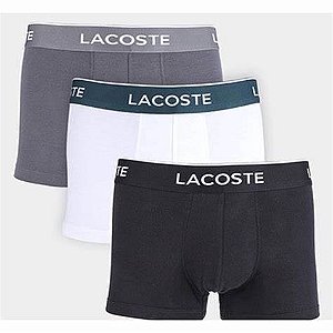 kit 3 Cueca Lacoste Preta+chumbo+branco- SH9961-23-RXZ