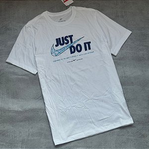 Camiseta nike ¨ Just do it -Branco/detalhe azul