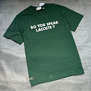 Camiseta Lacoste "DO YOU SPEAK LACOSTE ? " Verde
