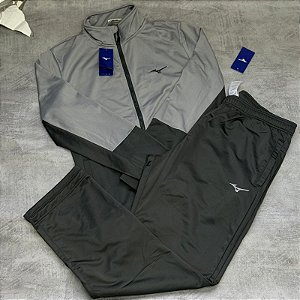 Agasalho mizuno masculino - Cinza e chumbo