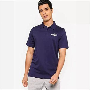 Camiseta Polo Puma Essential- Azul Marinho