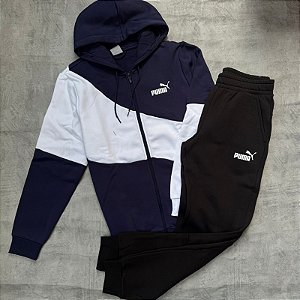 Conjunto puma tracksuit- azul+branco