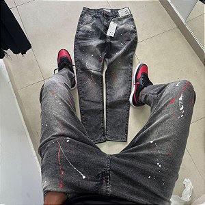 Calça Brow Jeans Marmorizado x vermelho