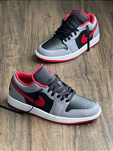 Jordan 1 Low Black Light Smoke Grey Gym Red