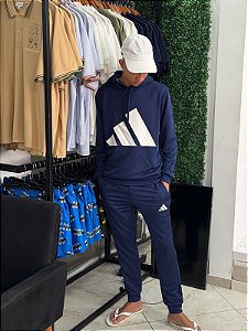Agasalho Sportswear Big Logo Adidas Terry -Azul marinho