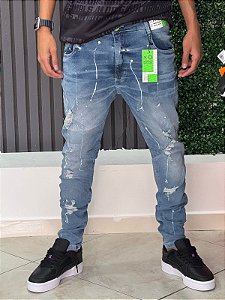 Calça Brow Jeans Clara /Respingos  botão Verde