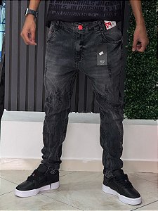 Calça Brow Jeans Destoid- Botão Vermelho